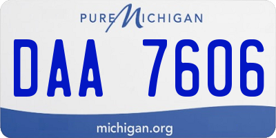 MI license plate DAA7606