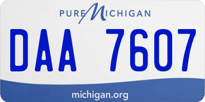 MI license plate DAA7607