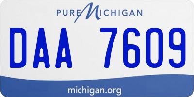 MI license plate DAA7609