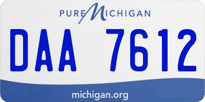 MI license plate DAA7612