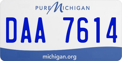 MI license plate DAA7614