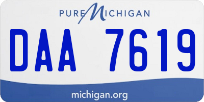 MI license plate DAA7619
