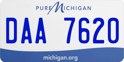 MI license plate DAA7620