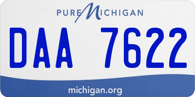 MI license plate DAA7622