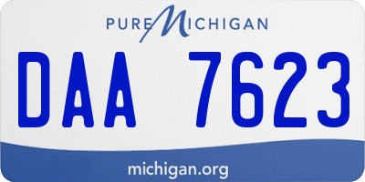MI license plate DAA7623