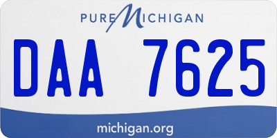 MI license plate DAA7625