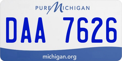MI license plate DAA7626