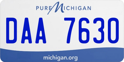 MI license plate DAA7630