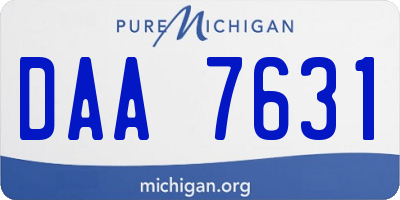 MI license plate DAA7631