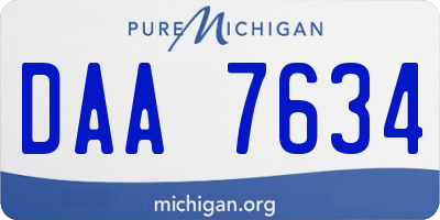 MI license plate DAA7634