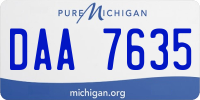 MI license plate DAA7635