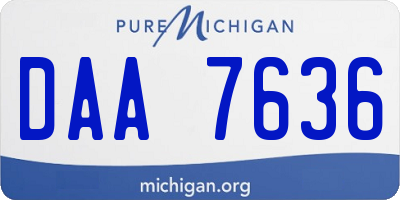 MI license plate DAA7636