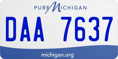 MI license plate DAA7637