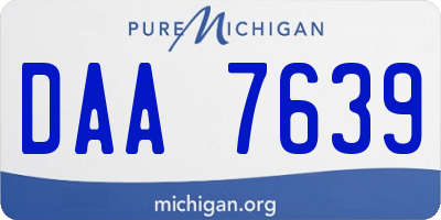 MI license plate DAA7639
