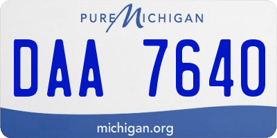 MI license plate DAA7640