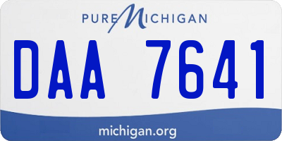 MI license plate DAA7641