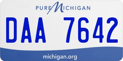 MI license plate DAA7642