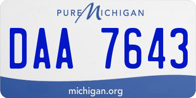 MI license plate DAA7643