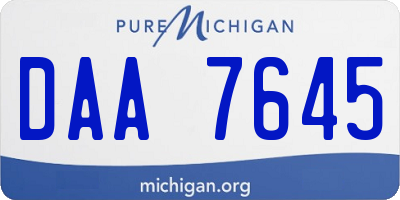 MI license plate DAA7645