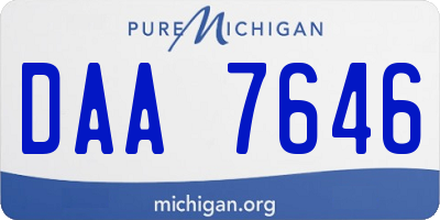 MI license plate DAA7646