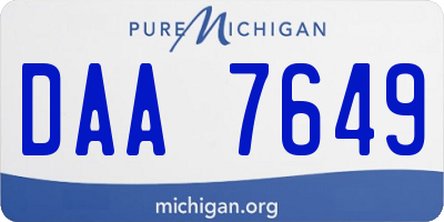 MI license plate DAA7649