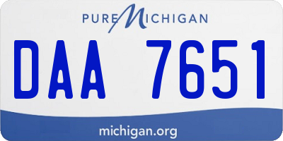 MI license plate DAA7651