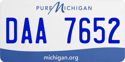 MI license plate DAA7652