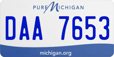MI license plate DAA7653