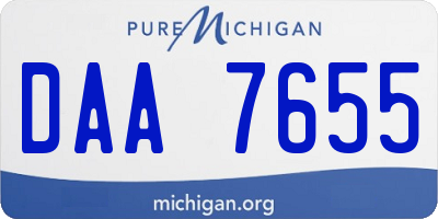 MI license plate DAA7655