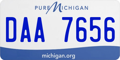 MI license plate DAA7656