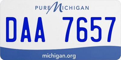 MI license plate DAA7657