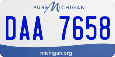 MI license plate DAA7658