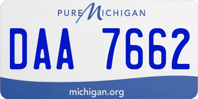 MI license plate DAA7662