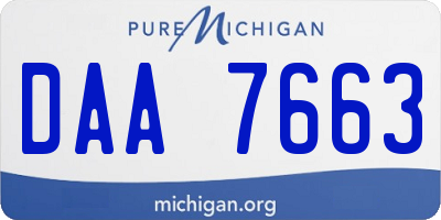 MI license plate DAA7663