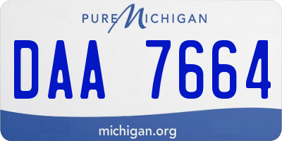 MI license plate DAA7664