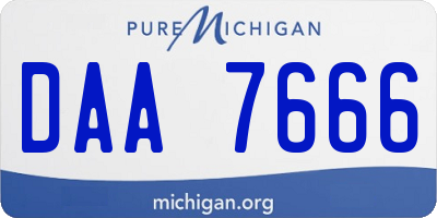 MI license plate DAA7666