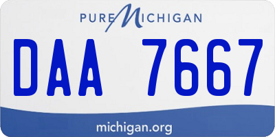 MI license plate DAA7667
