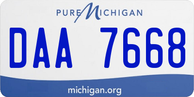 MI license plate DAA7668