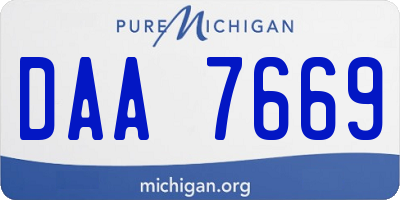 MI license plate DAA7669