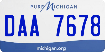 MI license plate DAA7678