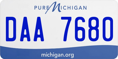 MI license plate DAA7680