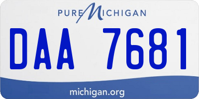 MI license plate DAA7681