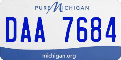 MI license plate DAA7684