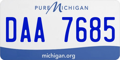 MI license plate DAA7685