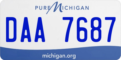 MI license plate DAA7687