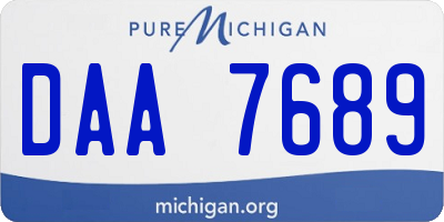 MI license plate DAA7689