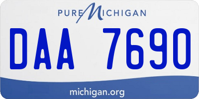 MI license plate DAA7690