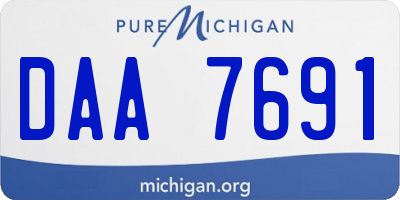 MI license plate DAA7691