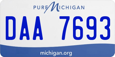MI license plate DAA7693