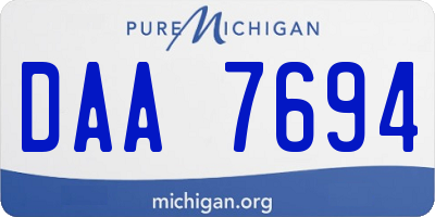 MI license plate DAA7694